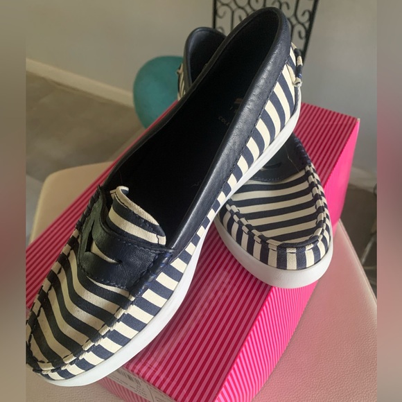Sperry Striped Leather Loafers 7 - Picture 1 of 5